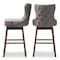 Baxton Studio Gradisca Grey Button-Tufted Upholstered Swivel Barstool, PK2 129-7073 - alternate 3
